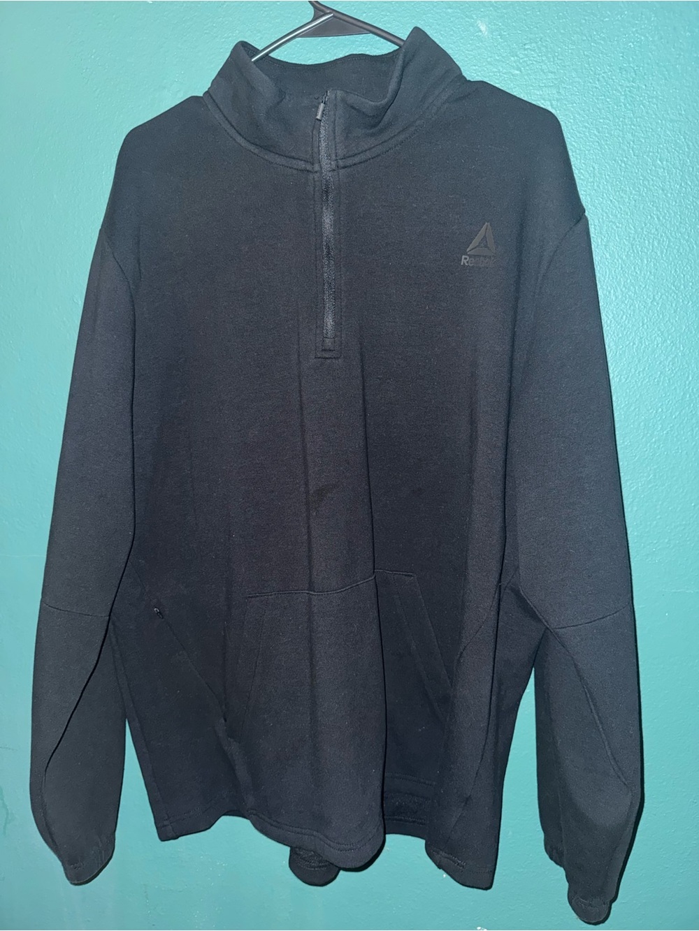 Reebok Men’s Black Half-Zip Pullover Sweatshirt